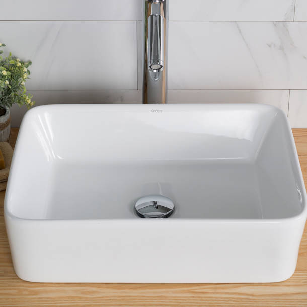 KCU251 Kraus Elavo 16.25'' White Ceramic Rectangular Undermount